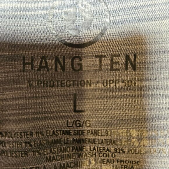 Hang Ten pull over Shirt Mens L Gray Black UPF 50+ Grorpcore outdoor surfer hike - Picture 7 of 12